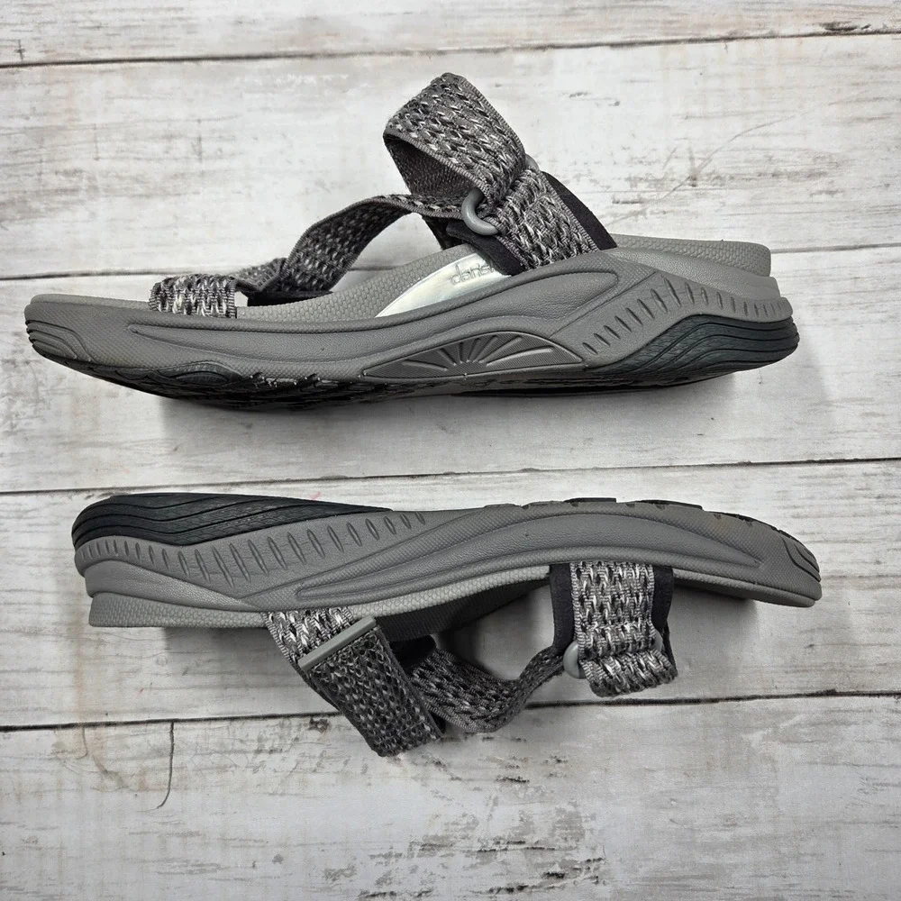 Dansko Rosette Sandals Womens 37‎ Grey Sporty Adjustable Strap Comfort Slides